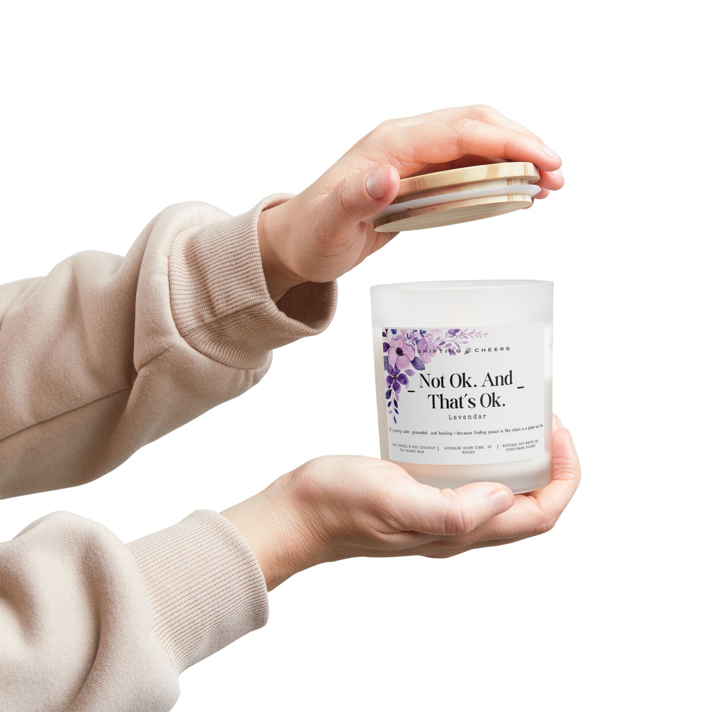 Not Okay. And That's Okay - 11oz Coconut Soy Blended Wax Frosted Glass Candle