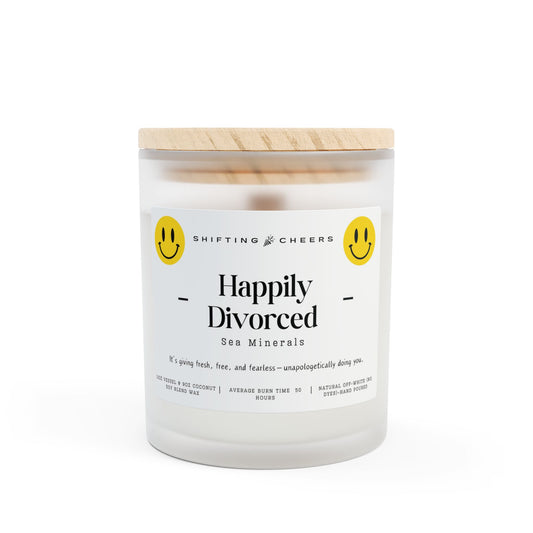 Happily Divorced - 11oz Coconut Soy Blended Wax Frosted Glass Candle